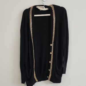 MICHAEL Michael Kors Black Cardigan with Gold Accents - Heavy!